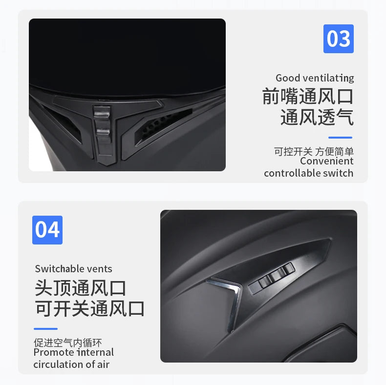 ORZ-991 Modular Flip-Up Motorcycle Helmet: