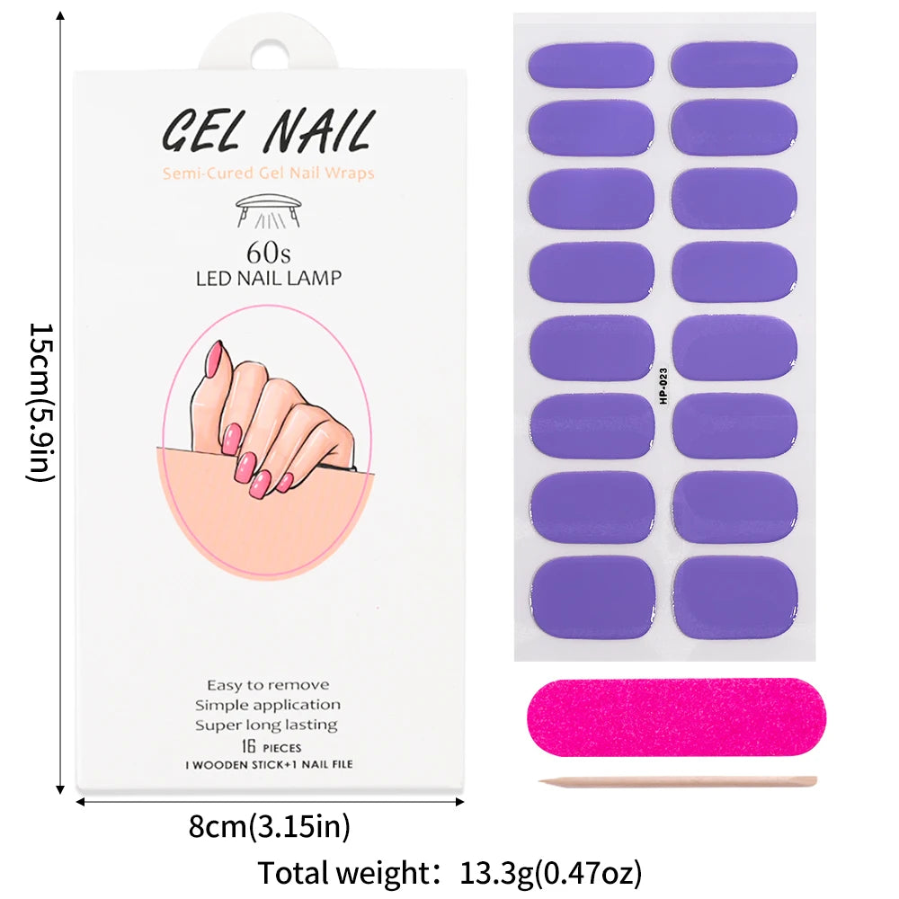 Gilded Gold Press-On Nail Stickers – 16 Self-Adhesive Full Cover Gel Nail Tips