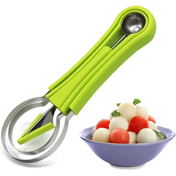 4-in-1 Melon Ball Spoon Set – Stainless Steel Fruit Carving Tool