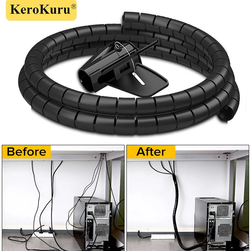 2M Spiral Cable Wire Protector – Flexible Cord Organizer Tube (16/10mm)