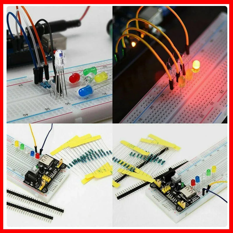 830-Hole Breadboard Kit with Electronic Components – Starter Pack for UNO & DIY Projects