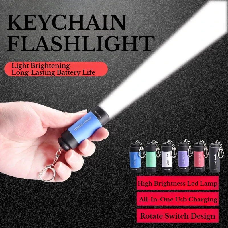 Outdoor KeycI keep on forgetting it's only 9 in the morning I felt hain Flashlight Rechargeable LED Mini Pocket Flashlight For Camping Hiking Emergencies