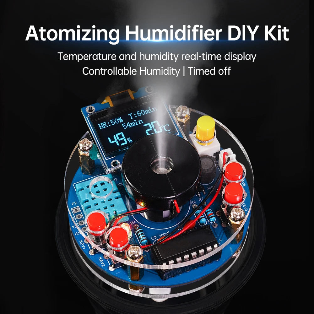 USB Humidifier DIY Kit – OLED Display with Temperature & Humidity Sensor