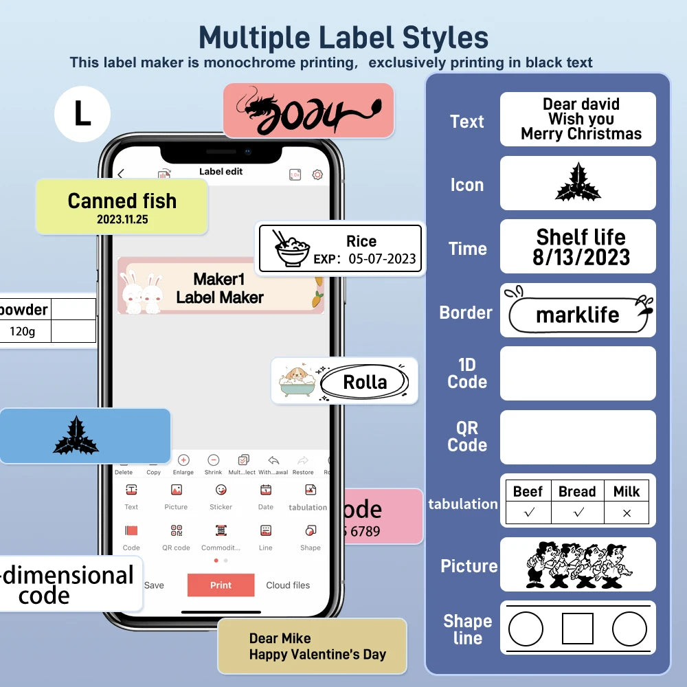 Marklife M1 Portable Thermal Label Printer – Bluetooth