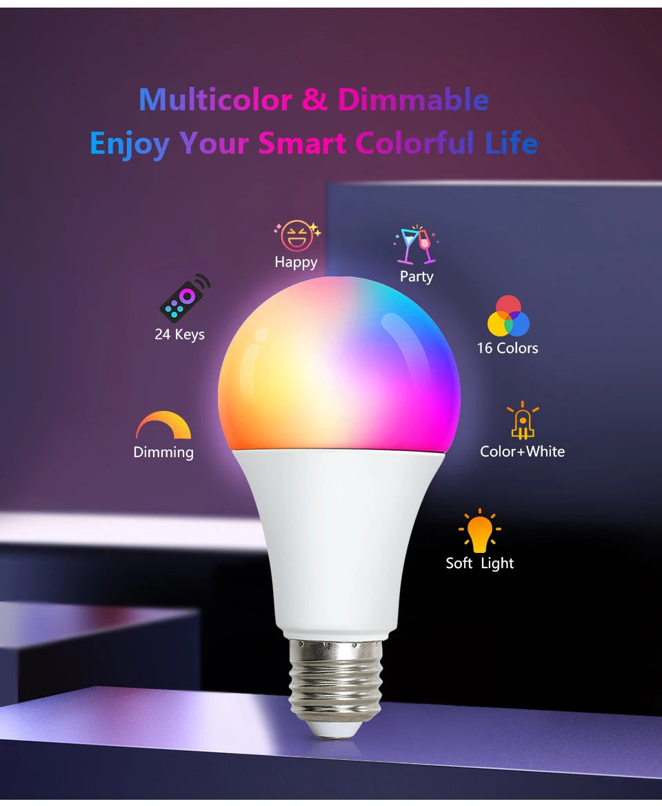 220V E27 RGB LED Bulb – Smart Colorful Spotlight with IR Remote
