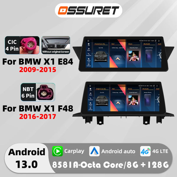 10.25" CarPlay Android 13 Radio for BMW X1 E84/F48