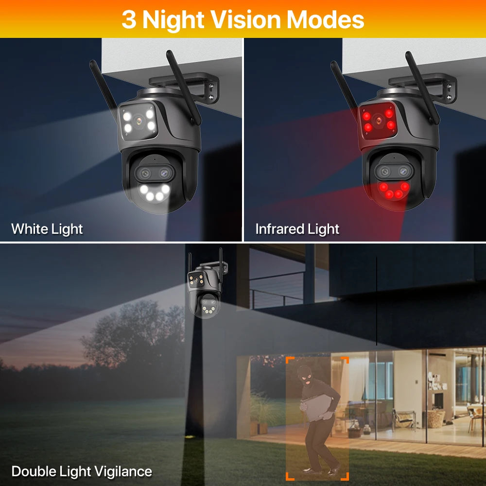 6K 9MP WiFi Outdoor PTZ Security Camera – 8x Zoom & Dual Screen