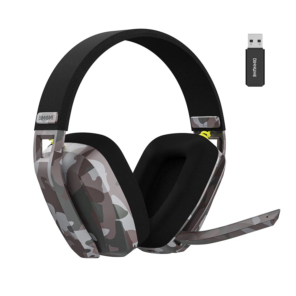 BINNUNE BW06 Wireless Gaming Headset – 2.4GHz & Bluetooth with Mic for PS5, PS4, PC & Mac
