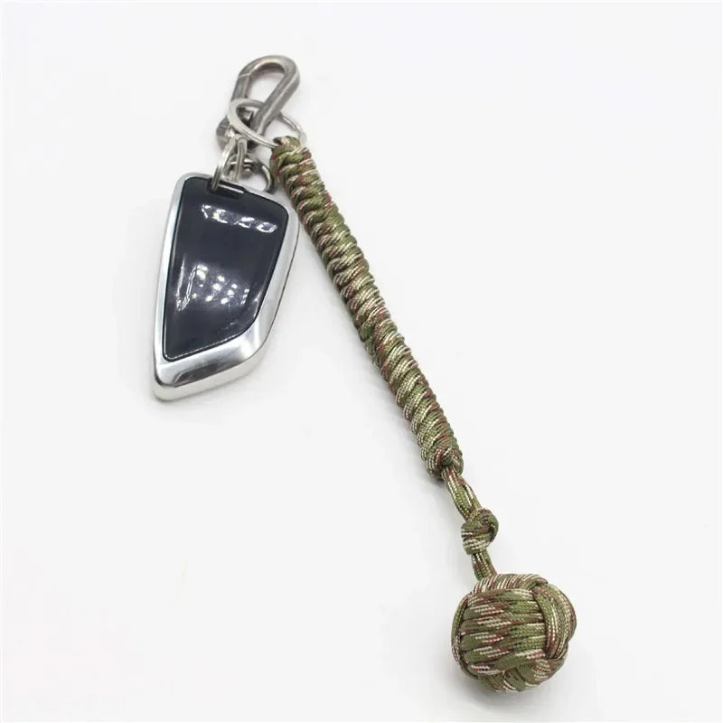 Monkey Fist Steel Ball Keychain – Self-Defense Lanyard & Survival Tool