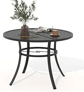 67" x 38" Outdoor Metal Dining Table for 6 – Black