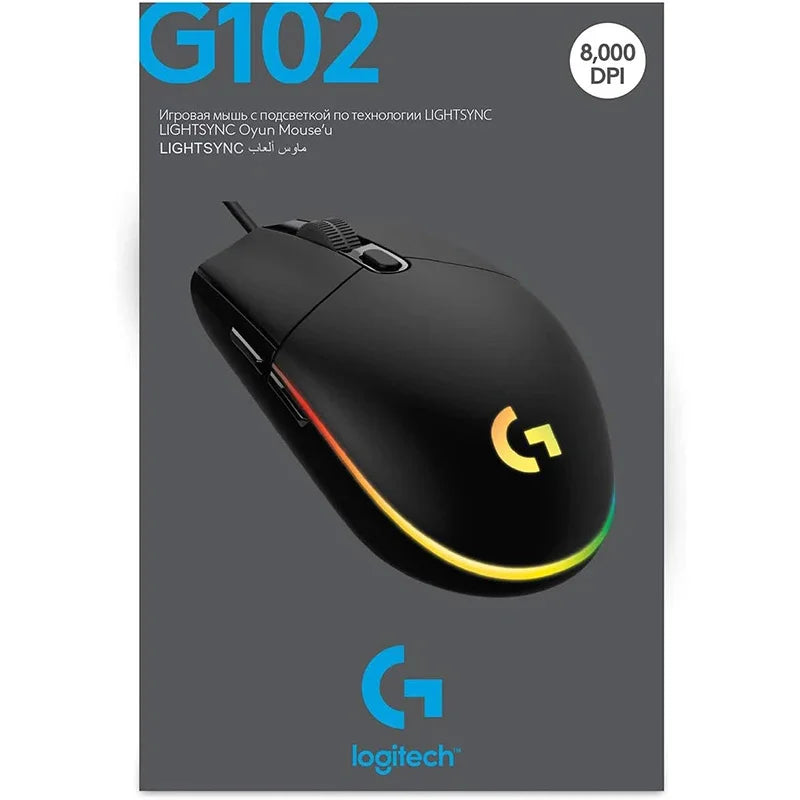 Logitech G102 Wired Gaming Mouse – 8000 DPI with RGB Optical Effects