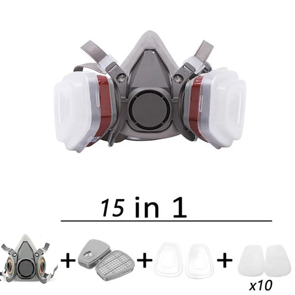 6200 Half Face Respirator Mask – 7-in-1/16-in-1 Gas & Dust Filter Safety Set