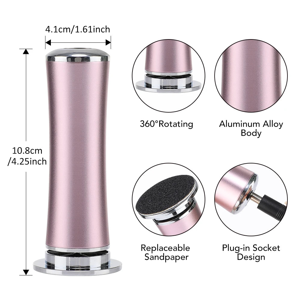 Electric Foot Callus Remover – Pedicure Tool with Grinder & Replacement Sandpaper for Smooth Heels & Foot Care
