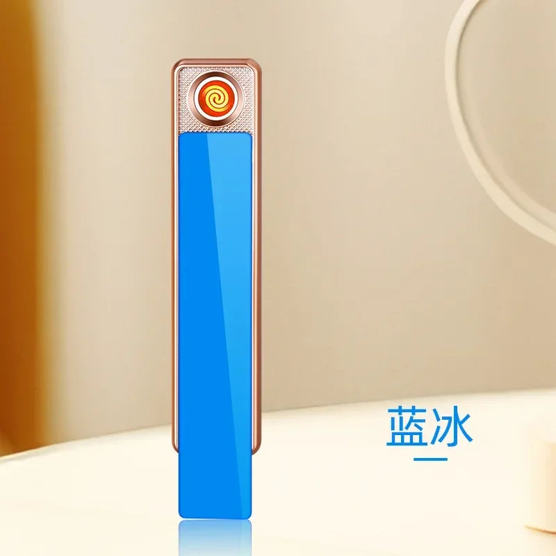Mini USB Tungsten Lighter – Windproof Ultra-Thin Pull-Down Ignition for Men