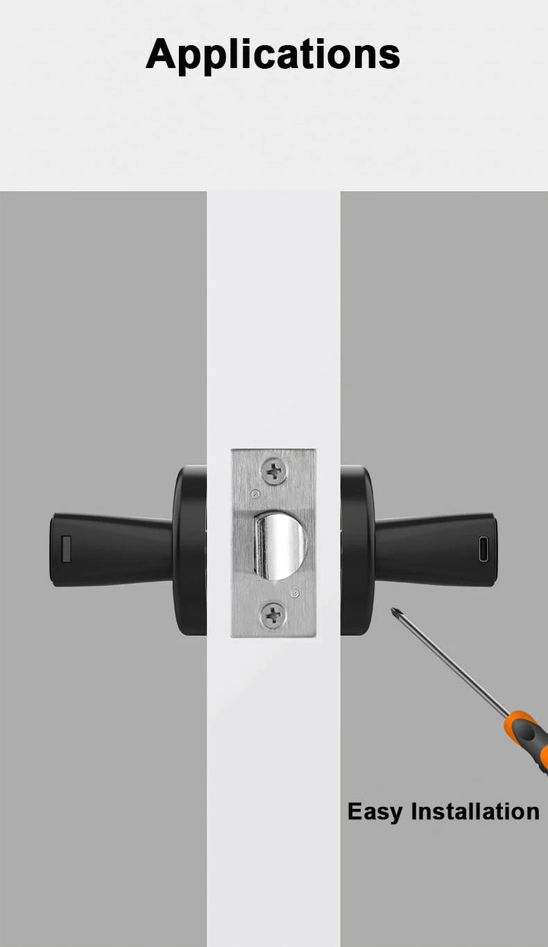 RAYKUBE M5 Smart Fingerprint Door Lock – Tuya App, Keypad, IC Card Access