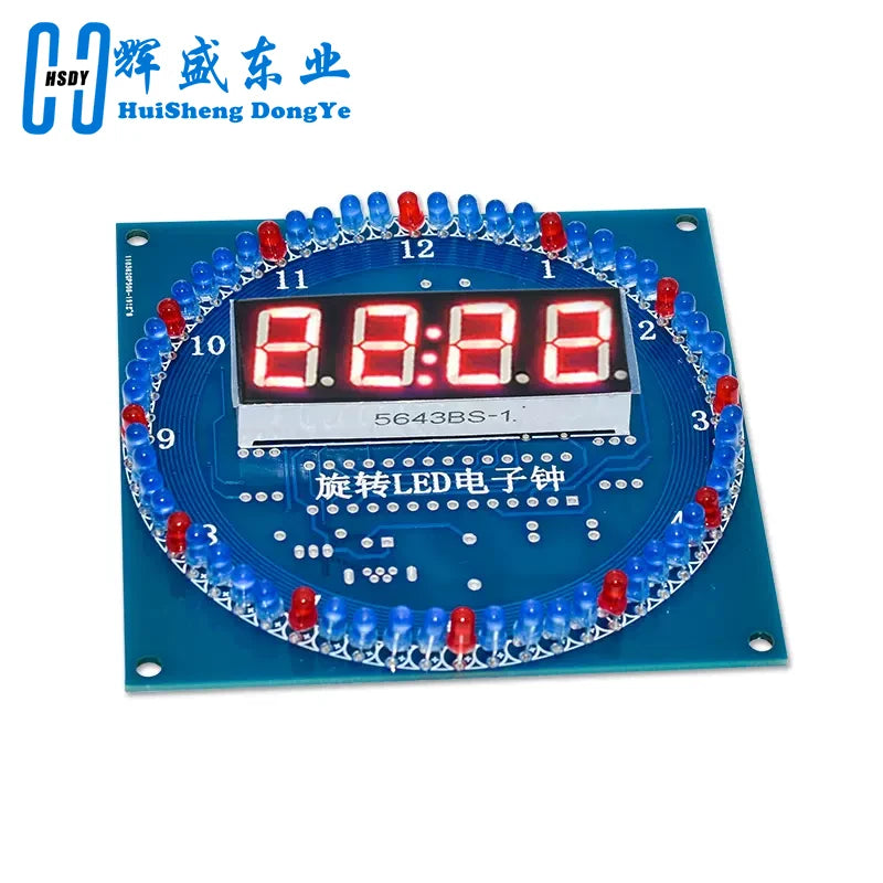 Rotating LED Display Clock DIY Kit – Temperature, Light Control & DS1302 Time Module