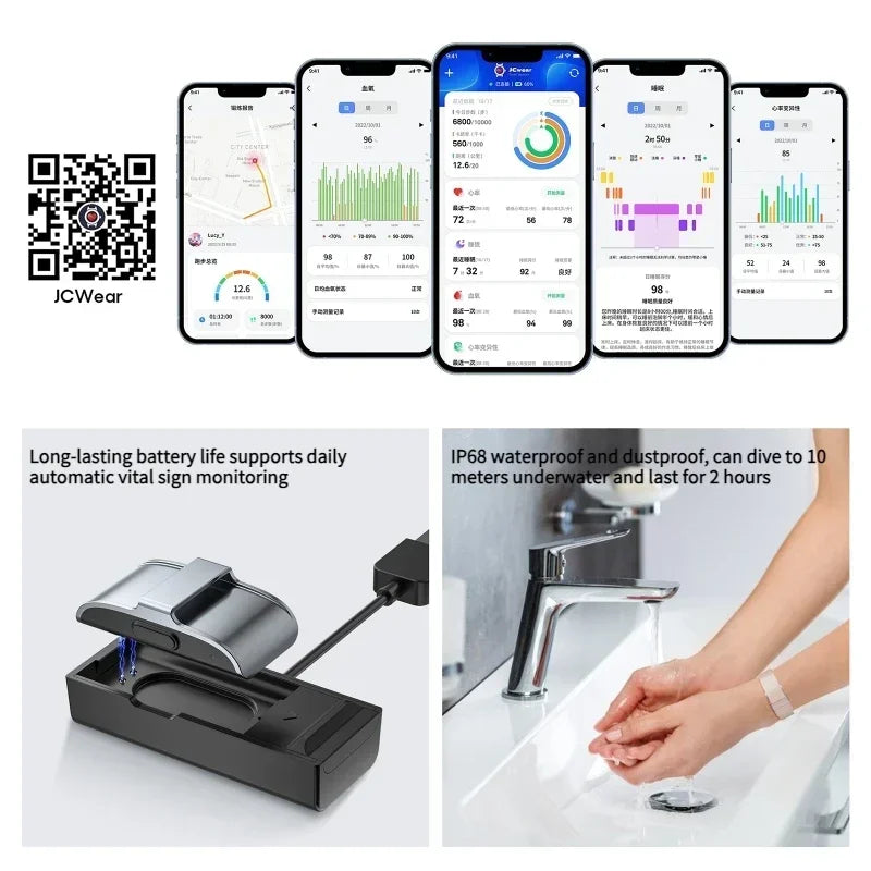 2208A Smart Bracelet – Heart Rate & Blood Pressure Monitor, Pedometer Fitness Tracker for Men & Women