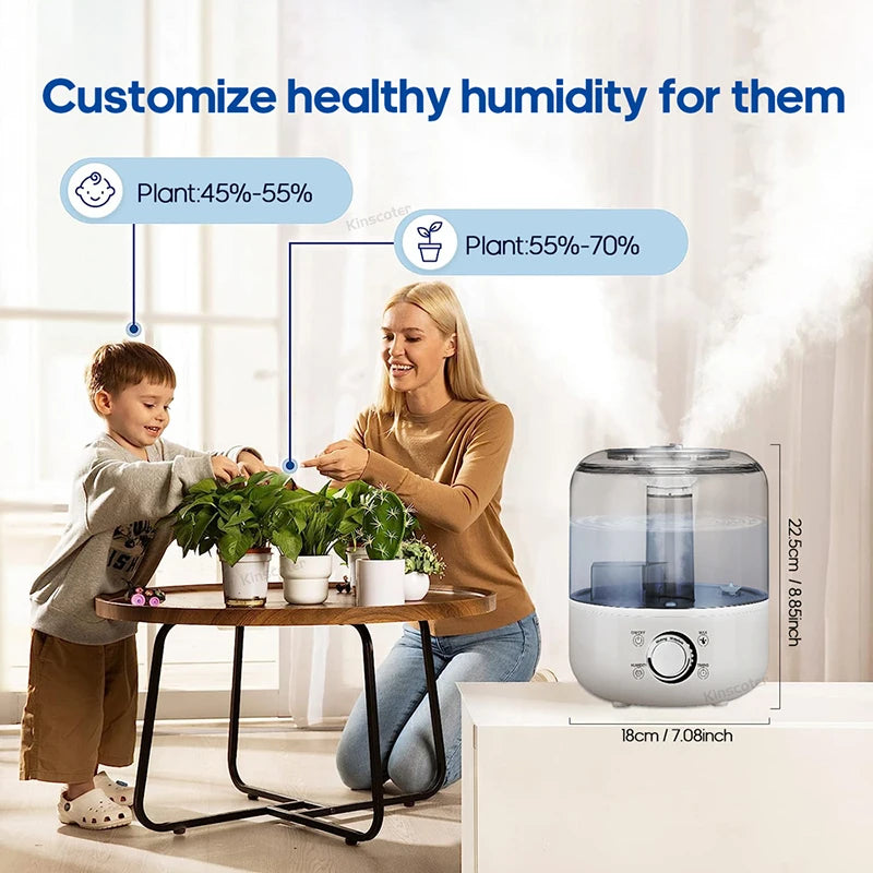 KINSCOTER 3L Large-Capacity Air Humidifier with Remote & Timer