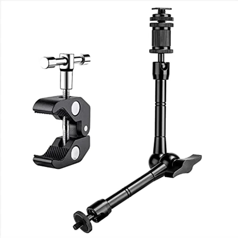 7" or 11" Articulating Magic Arm with Super Clamp – Adjustable Mount for DSLR Camera Rig, LCD Monitor, LED Video Light, and Camera Accessories