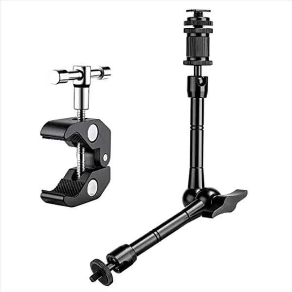 7" or 11" Articulating Magic Arm with Super Clamp – Adjustable Mount for DSLR Camera Rig, LCD Monitor, LED Video Light, and Camera Accessories