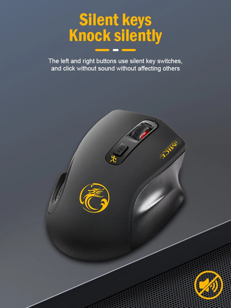 Wireless Silent Mouse – 3-Speed Adjustable for Office & Gaming