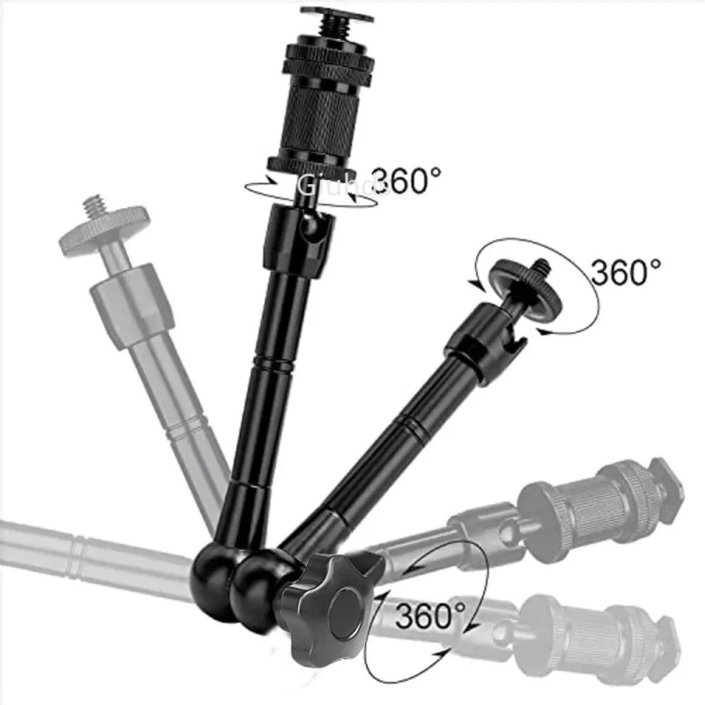 7" or 11" Articulating Magic Arm with Super Clamp – Adjustable Mount for DSLR Camera Rig, LCD Monitor, LED Video Light, and Camera Accessories