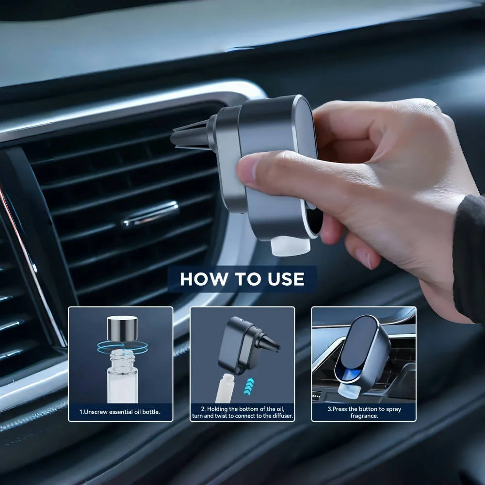 Smart On-Board Car Aroma Diffuser with 4 Sesame Oil Bottles