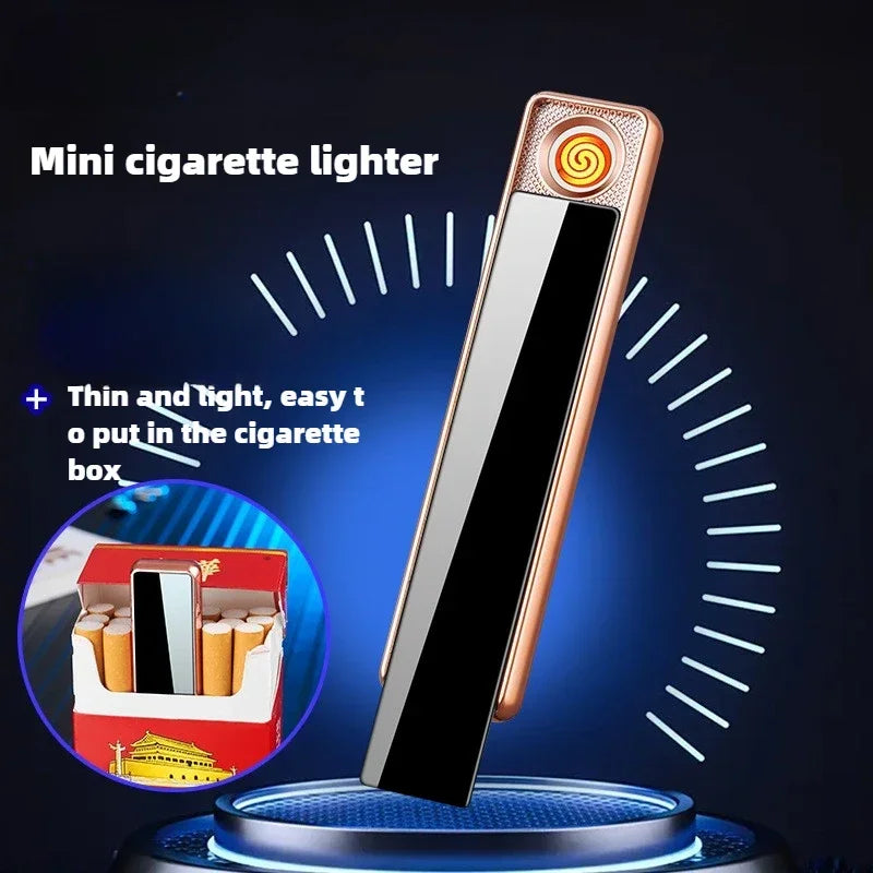 Mini USB Tungsten Lighter – Windproof Ultra-Thin Pull-Down Ignition for Men