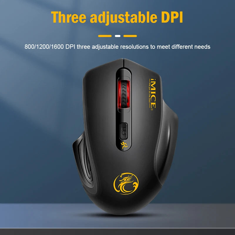Wireless Silent Mouse – 3-Speed Adjustable for Office & Gaming