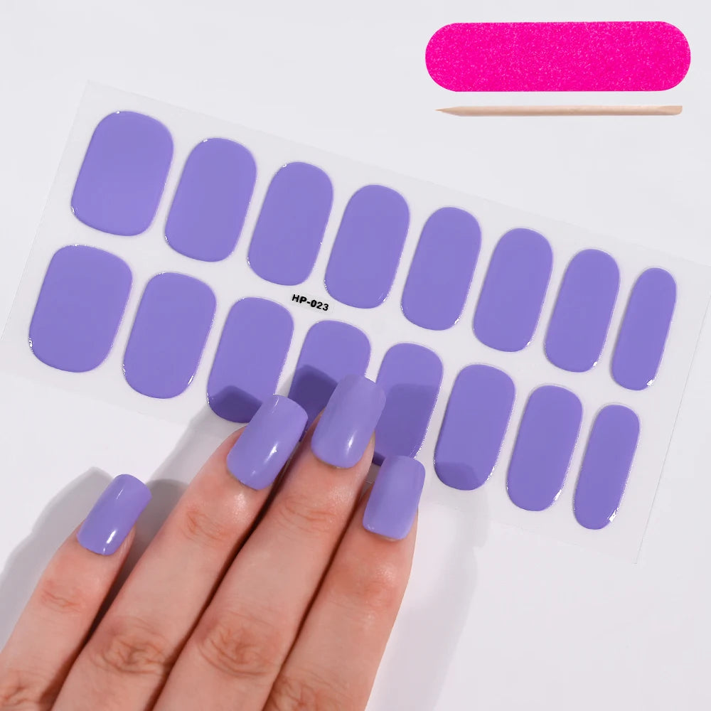 Gilded Gold Press-On Nail Stickers – 16 Self-Adhesive Full Cover Gel Nail Tips