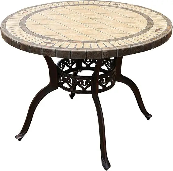 90cm Outdoor Round/Square Patio Dining Table with Umbrella Hole