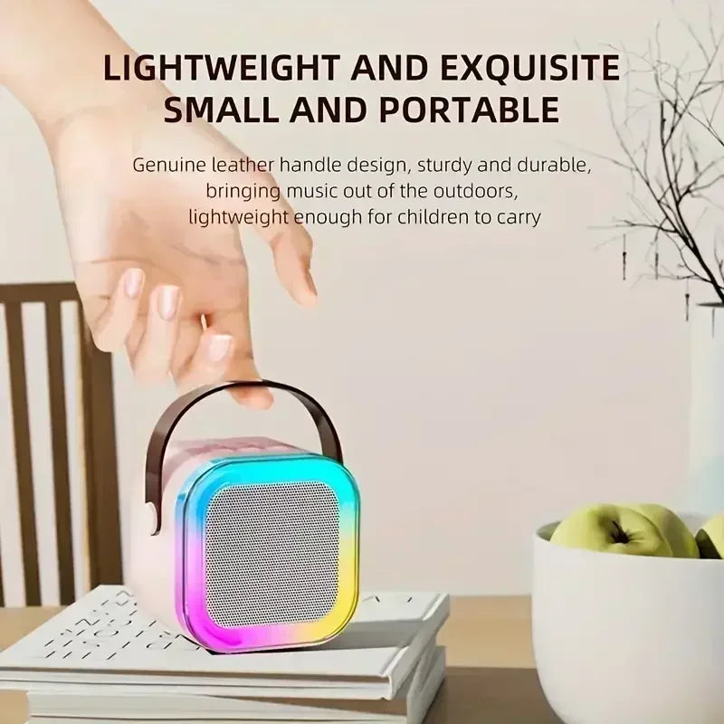 K12 Portable Bluetooth Karaoke Machine – PA Speaker with Wireless Microphones for Home & Kids
