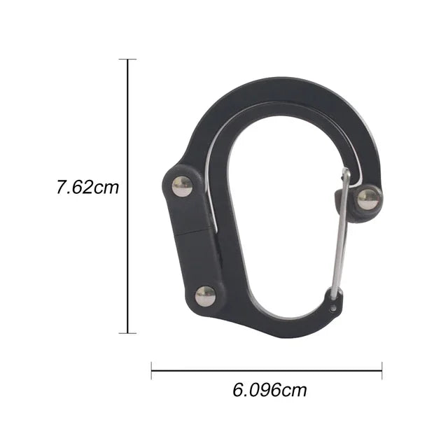 Hybrid Gear Clip Carabiner – Rotating Non-Locking Hook for Camping, Hiking & Travel