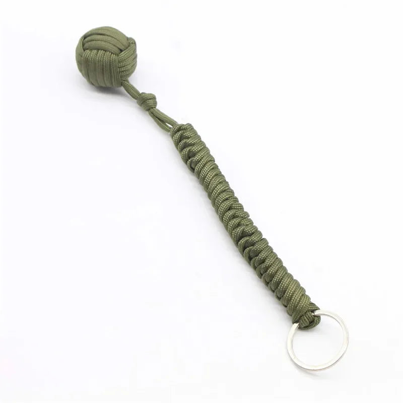 Monkey Fist Steel Ball Keychain – Self-Defense Lanyard & Survival Tool