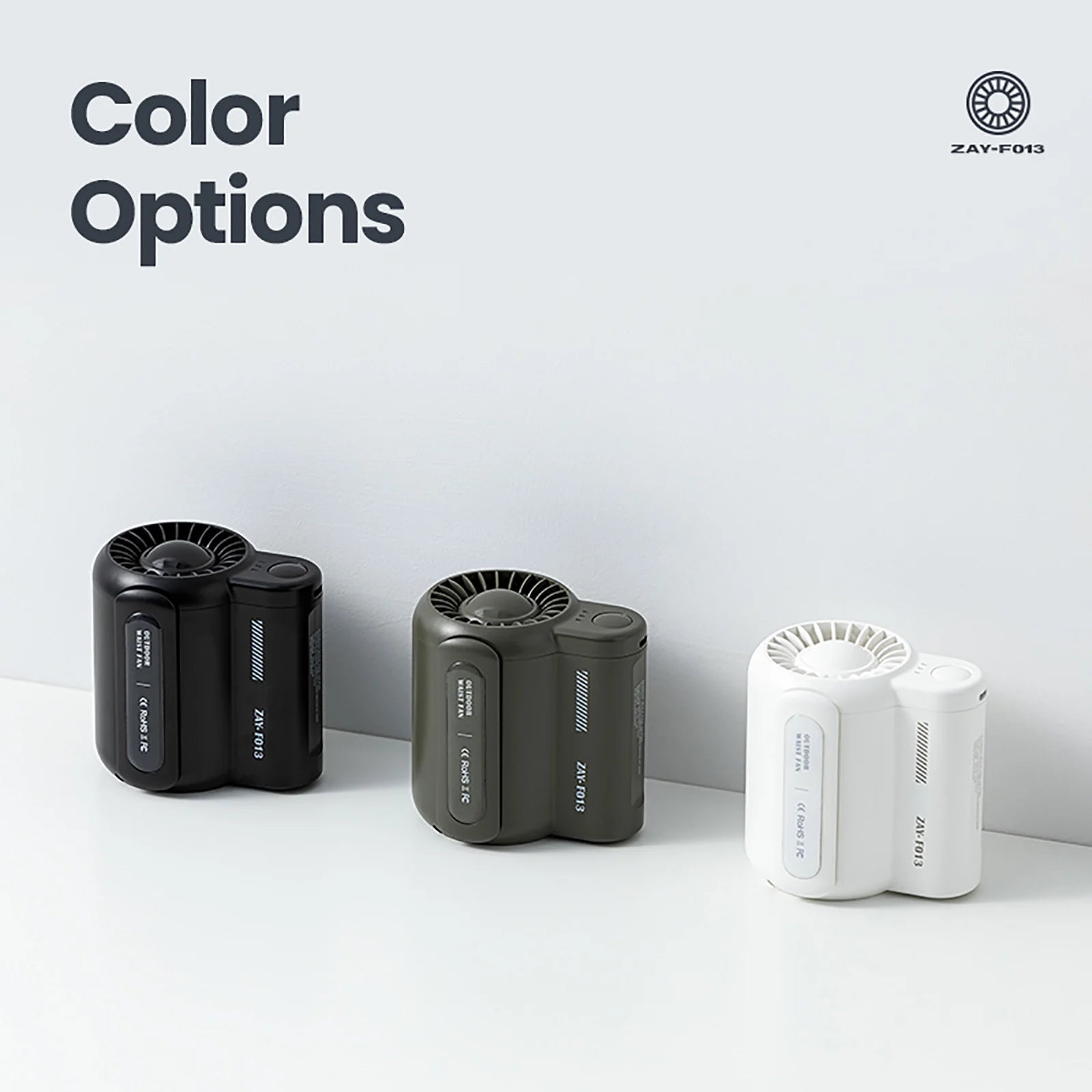 Portable Rechargeable Camping Fan – Waist-Mounted Mini Leafless Fan