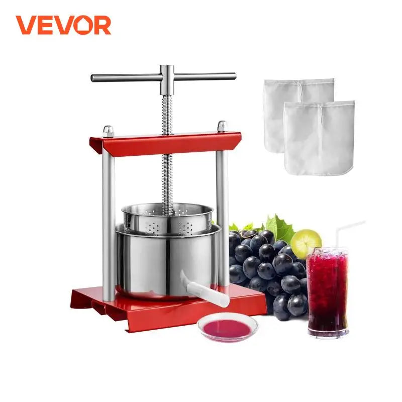 VEVOR Manual Fruit Press – 2L/3L/3.36L Stainless Steel Squeezer
