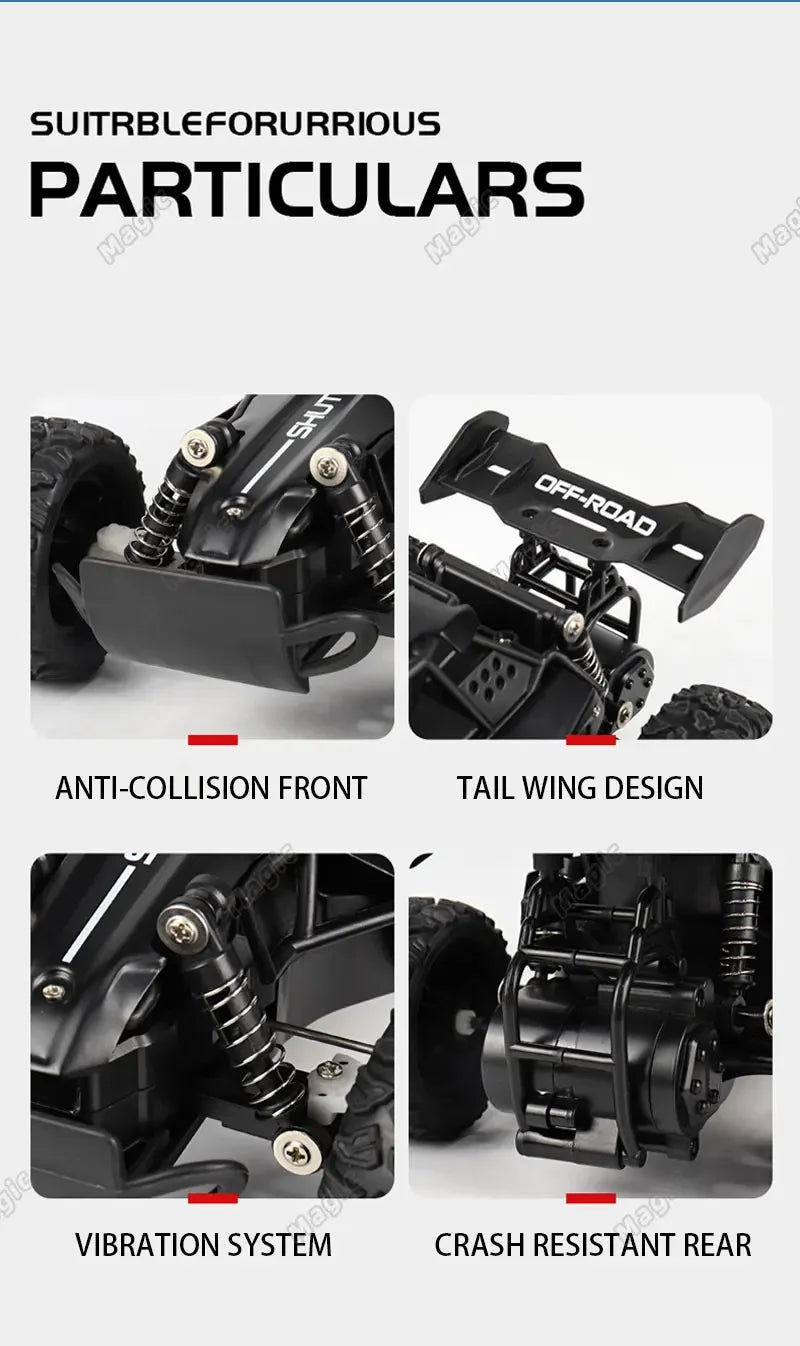 1:16 RC Off-Road Truck – 2WD High-Speed Remote Control Car with LED