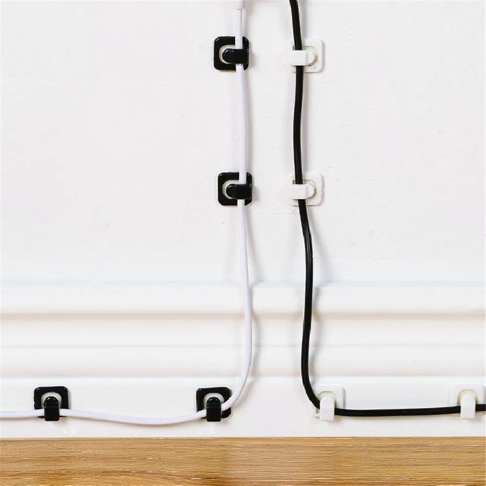 18pcs Desk Cable Organizer – Self-Adhesive USB Cord Holders for Home & Office