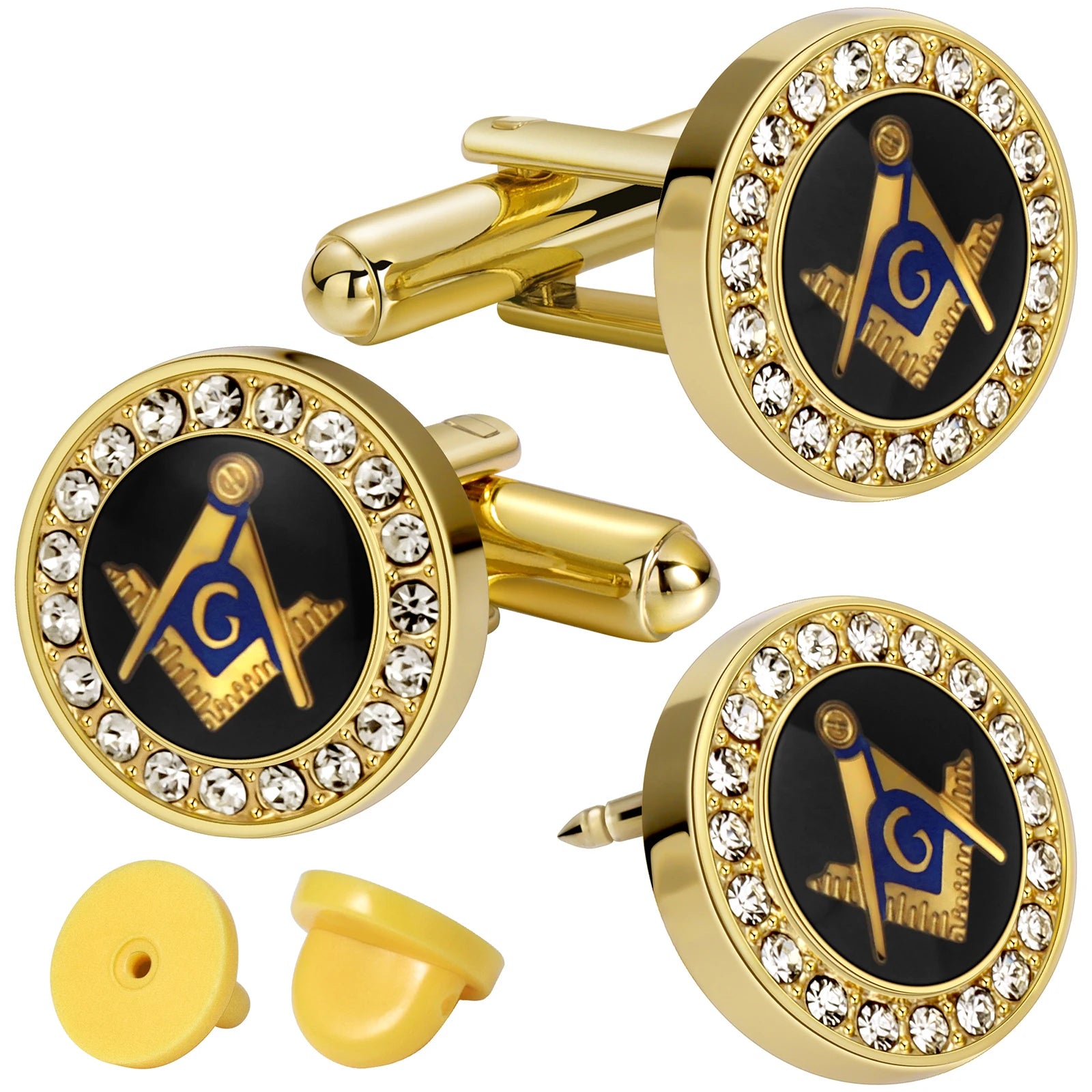 Freemason Masonic Tie Clip & Cufflinks Set – Men’s Jewelry & Accessories